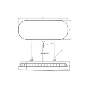 FEU ARRIERE RECTANGULAIRE UNIVERSELLE 3 FONCTIONS LED 12/24V